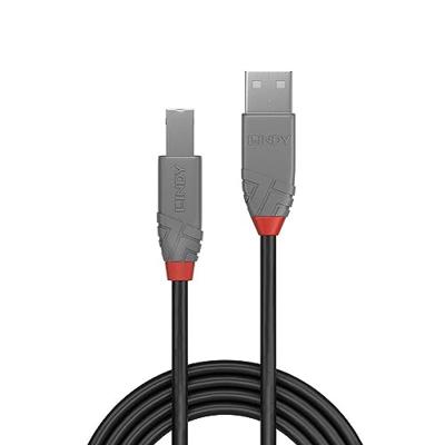 LINDY 36672 USB-kabel USB 2.0 USB-A stekker, USB-B stekker 1.00 m Zwart