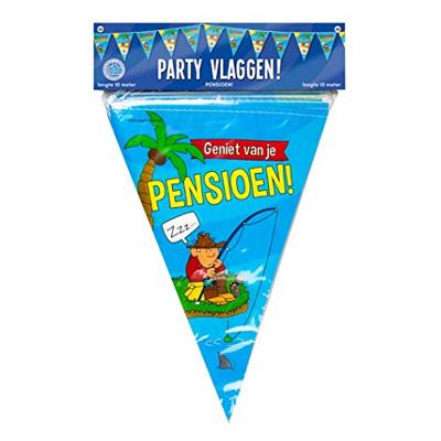 Vlaggenlijn &apos;Geniet van je Pensioen&apos; Cartoon (10m)