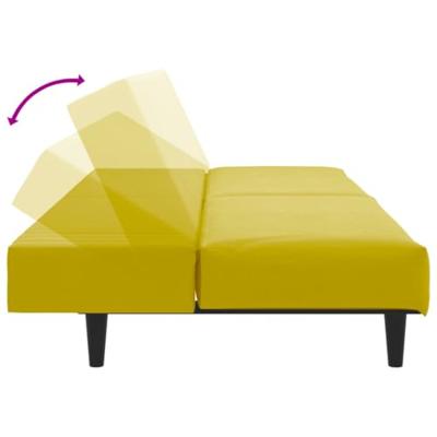 2-delige Loungeset fluweel geel