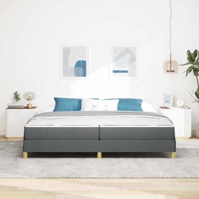 Boxspring bed Taupe, Bruin 200 x 200 cm Stof, Engineered Hout