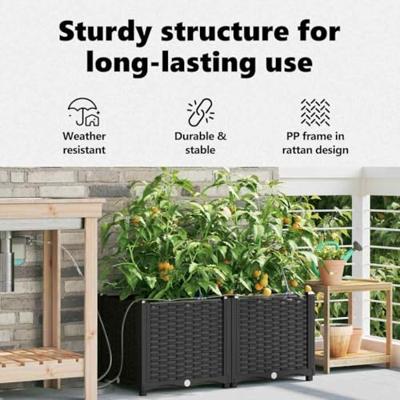 VidaXL Tuin bloempot 2 pcs zwart staal