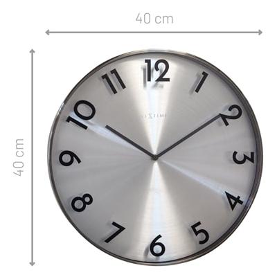 NeXtime ne-3289gs metalen wandklok - 40cm -stille klok - metaal - "reflection"