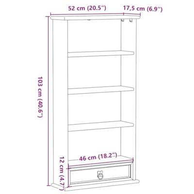Cd-kast Corona 52x17,5x103 cm massief grenenhout Cd-kast Corona 52x17,5x103 cm massief grenenhout