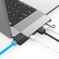 Hyper Drive USB C Hub, Dual Type C Hub Adapter voor MacBook Pro 2020 2019, Multi-Port Thunderbolt USB-C Dongle w Gigabit Ethernet, 40Gb/s C-USB 100W, 5Gb/s Type-C w 60W PD, 4K HDMI - thumbnail