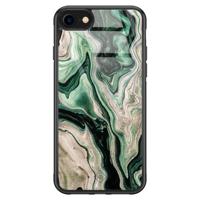 iPhone SE 2020 glazen hardcase - Green waves - thumbnail