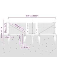 VidaXL Afrasteringspaal grijs 25 x 0,5 m (13 mm gaas) staal - thumbnail