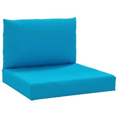 VidaXL Palletkussens 2 st stof lichtblauw