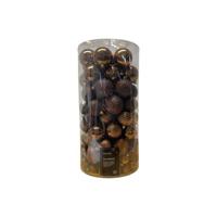 Decoris kerstbalmix kunststof 100st espresso - thumbnail