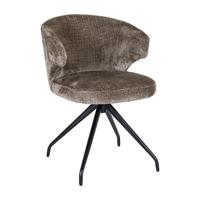 Richmond Draaibare Eetkamerstoel 'Milly' Chenille, kleur Stone - thumbnail