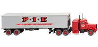 Wiking 052706 H0 Vrachtwagen Peterbilt Trekker-opleggercombinatie met container (Peterbilt) - thumbnail