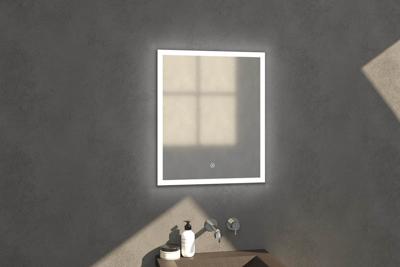 Brauer Jade Spiegel - Rechthoekig - 60 cm - met Directe LED-Verlichting - Dimbaar - met Touchbediening
