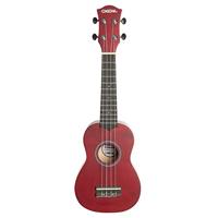 Cascha HH 3961 sopraan ukelele rood met tas en plectra - thumbnail