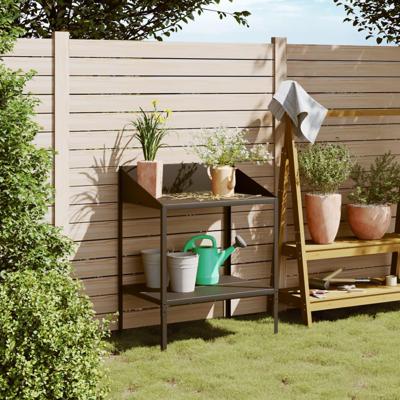 VidaXL Plantenstandaard 75,5x54,5x100 cm verzinkt staal antracietkleur