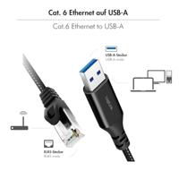 LogiLink USB 3.2 Gen 1 (USB 3.0) Adapterkabel [1x USB 3.2 Gen 1 stekker A (USB 3.0) - 1x RJ45-stekker 8p8c] CU0401 1.50 m - thumbnail