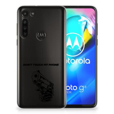 Motorola Moto G8 Power Silicone-hoesje Gun Don't Touch My Phone Motorola Moto G8 Power Silicone-hoesje Gun Don't Touch My Phone
