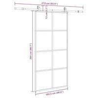 Schuifdeur met beslagset 102,5x205 cm ESG glas zwart - thumbnail