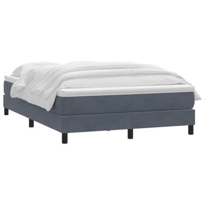Boxspring met matras fluweel donkergrijs 140x210 cm