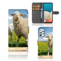 Samsung Galaxy A73 5G | Telefoonhoesje | Met pasjeshouder | Schaap en Lammetje - thumbnail