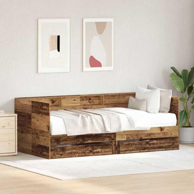 Dagbedframe met lades Oud hout 75 x 190 cm Bewerkt hout