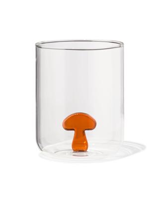 HEMA Glas met paddenstoel 450ml herfst (terra)
