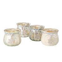 Boltze Home Theelichthouder glas met glitterhanger - thumbnail