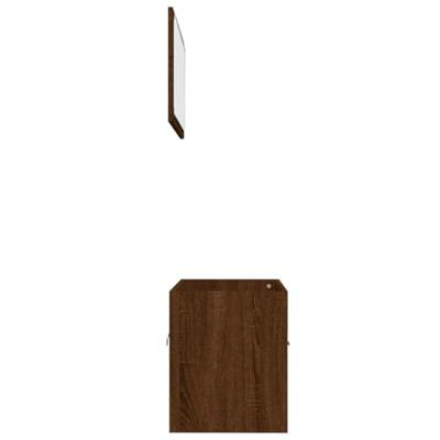 2-delige Badkamermeubelset bewerkt hout bruineikenkleurig 2-delige Badkamermeubelset bewerkt hout bruineikenkleurig