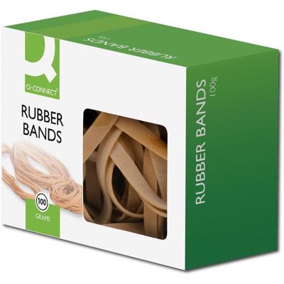 Q-CONNECT elastieken, breedte 10 mm, lengte 120 mm, doos van 100 g