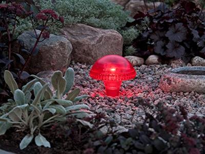 Led solarlamp assisi paddestoel rood