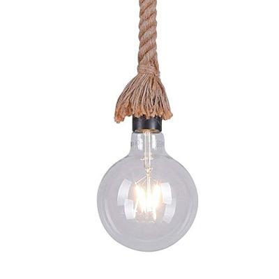 Just Light Hang touwlampRope zwart met bruin - 15481-18