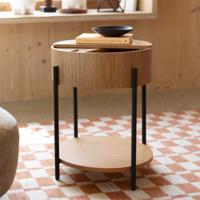 Zuiver Ronde Bijzettafel 'Slides' Eikenhout, 45cm - thumbnail