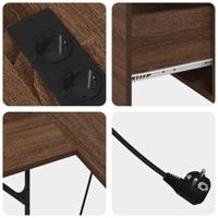 Bureau bruin eikenkleur 182 x 101 x 87.5 cm Bewerkt hout - thumbnail