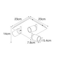 QAZQA Smart badkamer spot zwart vierkant IP44 incl. 3 Wifi GU10 - - thumbnail