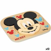 Houten Kinderpuzzel Disney Mickey Mouse + 12 Maanden 6 Onderdelen (12 Stuks) - thumbnail