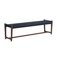 Jesper Home Bankje 'Kuwana' Espresso Teakhout, kleur Indigo - thumbnail