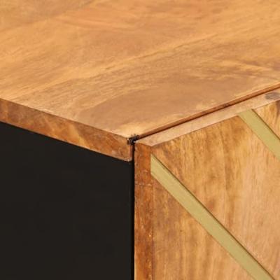 Dressoirs 3 st 60x33,5x75 cm massief mangohout bruin en zwart