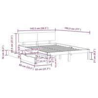 Bedframe met lades massief grenenhout wit 140x190 cm - thumbnail