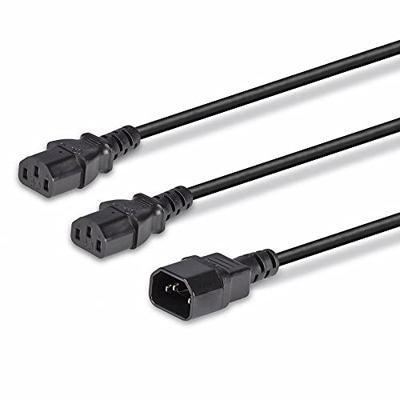 LINDY Stroom Aansluitkabel [2x Apparaatstekker, female C13 10A - 1x Apparaatstekker, male C14] 2.00 m Meerdere kleuren