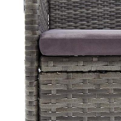Tuinstoelen 4 st poly rattan grijs