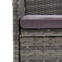 Tuinstoelen 4 st poly rattan grijs - thumbnail