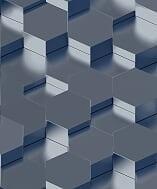 Dutch Wallcoverings Behang Galactik 3D Zeshoek Blauw L970-01