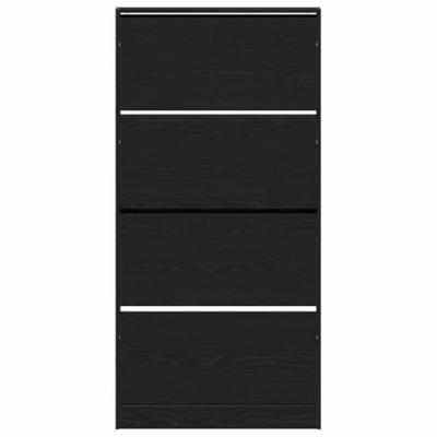 Schoenenkast Zwart eiken 80 x 21 x 163.5 cm Bewerkt hout