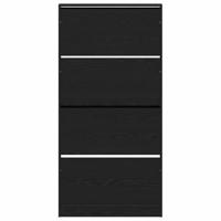 Schoenenkast Zwart eiken 80 x 21 x 163.5 cm Bewerkt hout - thumbnail