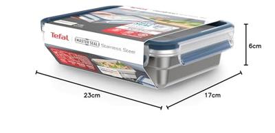 Tefal n1150510 masterseal vershoudbakje 1.2l rvs/blauw
