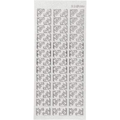Creativ Company Stickers, hoeken, vel 10x23 cm, zilver, 1 vel