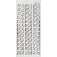 Creativ Company Stickers, hoeken, vel 10x23 cm, zilver, 1 vel - thumbnail