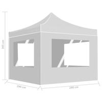VidaXL Partytent inklapbaar met wanden 3x3 m aluminium wit - thumbnail