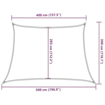 Zonnezeil 160 g/m 4/5x3 m HDPE crmekleurig - thumbnail