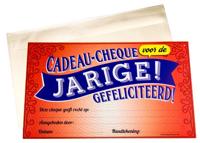 cadeaucheque Jarige 34,5 cm papier oranje/blauw - thumbnail