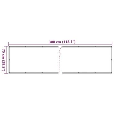 VidaXL Balkonscherm 300x75 cm pvc crèmekleurig