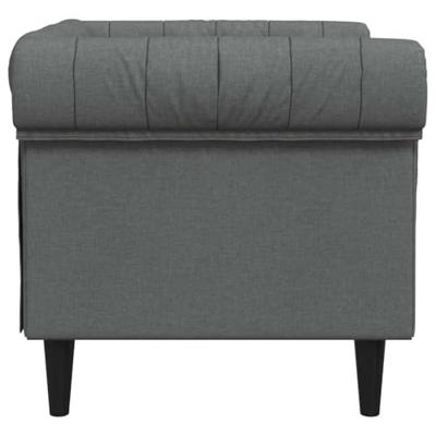 Fauteuil Chesterfield-stijl stof donkergrijs